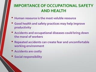 occupational health and safety importance