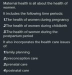 Which Of The Following Promotes Maternal Health Brainly