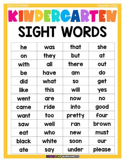 Reading Materials For Kindergarten