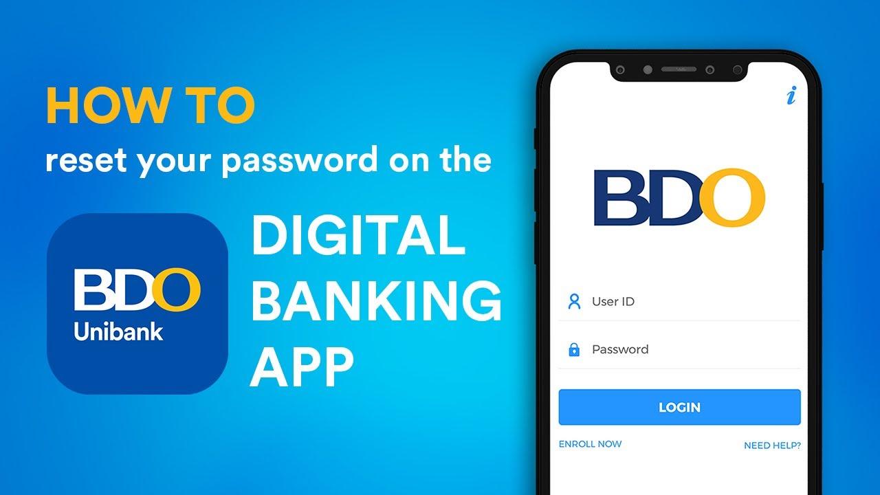 BDO online banking password reset